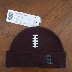 MSU Infant 0-6 month football cap hat Michigan State University NWT